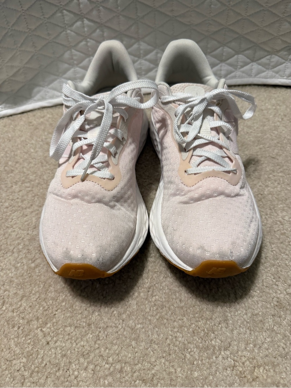 New Balance Pink and White Kids Lace-Up Sneakers